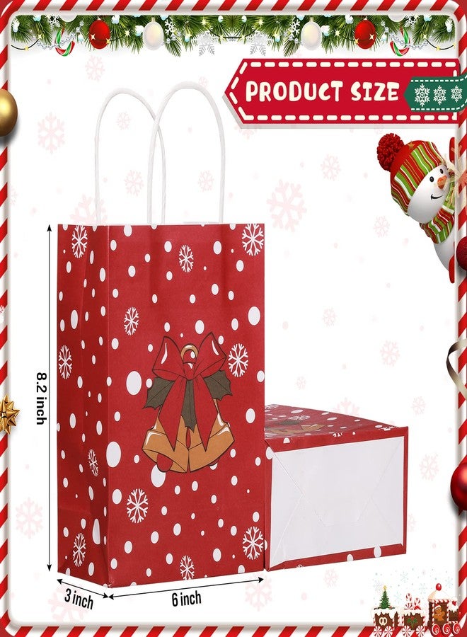 تاوباري أكياس هدايا عيد الميلاد من تاوباري، 24 قطعة، أكياس ورقية قابلة لإعادة الاستخدام، 6 أنماط، أكياس كرافت، أكياس هدايا متوسطة الحجم (8.2 × 6 × 3 بوصة) مع مقابض، مثالية لتوزيعات حفلات عيد الميلاد. - Image 3